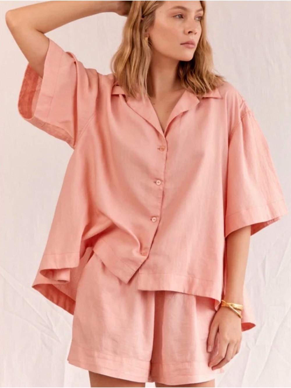 NWT Piyama Women's Dusty Pink Short Pajama Set - Lightweight Sleep Top & Shorts